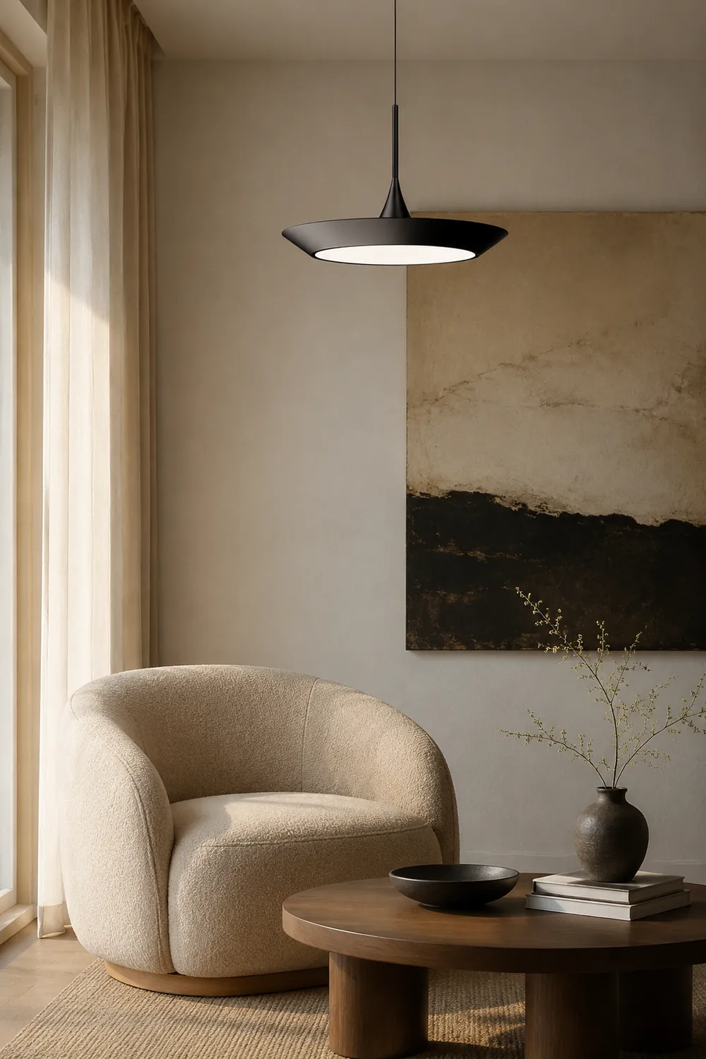 Minimalist LED Pendant Light Luxury Ultra Thin Hanging Lamps - Lumpaz