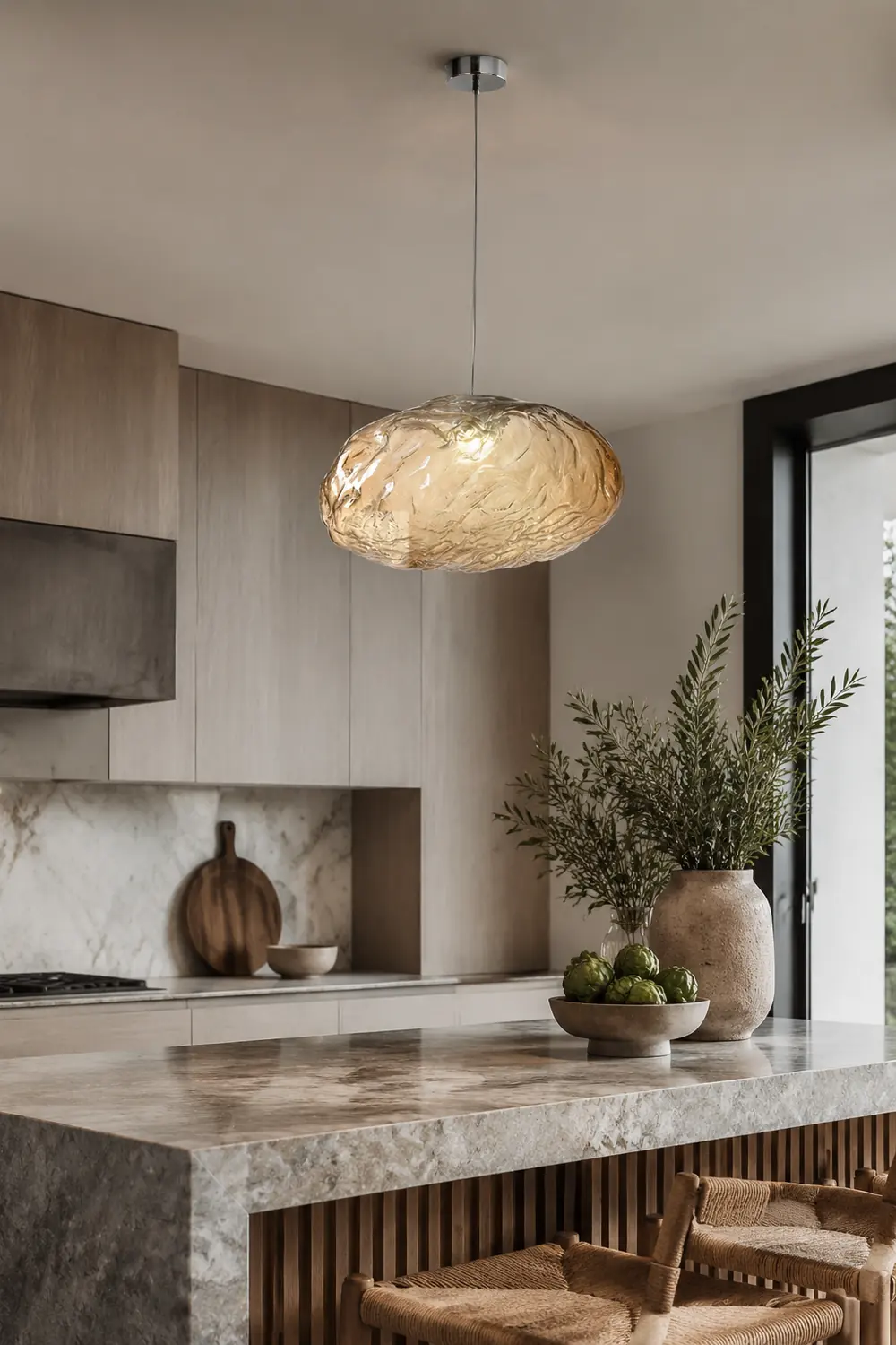 Stylish Glass Cloud Shape Pendant Light Indoor Fixture Decorative Light - Lumpaz