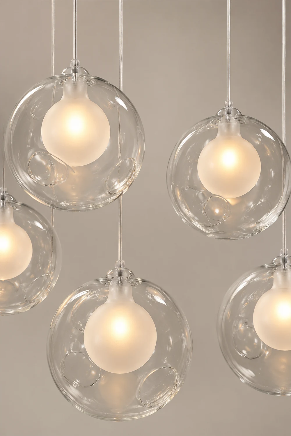 Multi-heads Glass Globe Cluster Stairway Light Pendant Light - Lumpaz