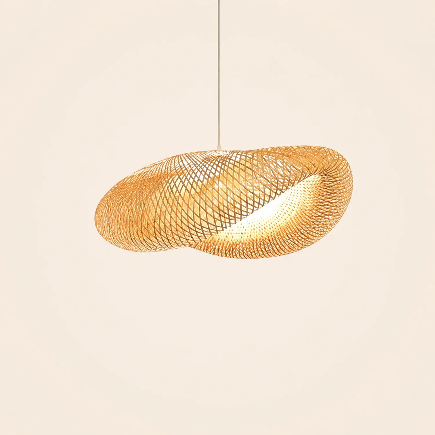 Modern Bamboo Kitchen Island Pendant Light - Lumpaz