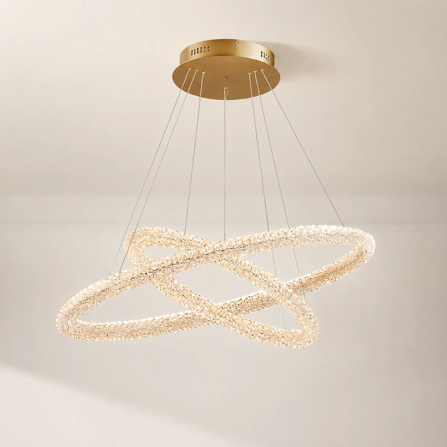 Kristy Kronleuchter, Metall&Kristall, 1/2 Ring - Lumpaz