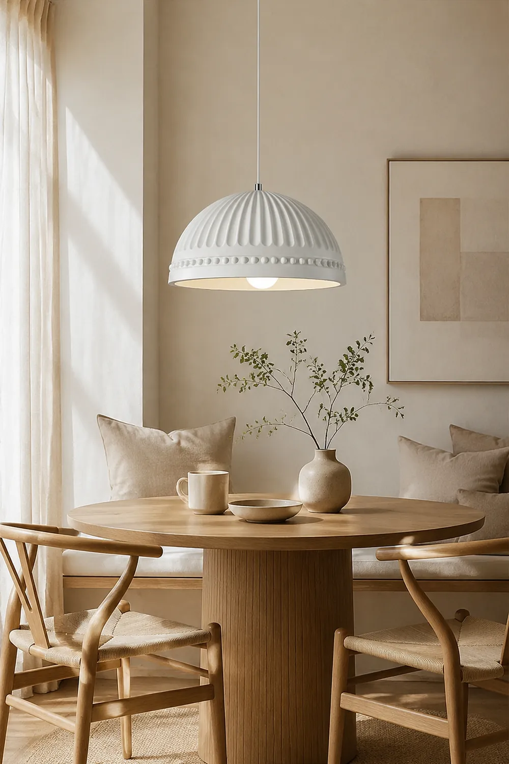 Cream Style Resin Creative Pendant Light - Lumpaz