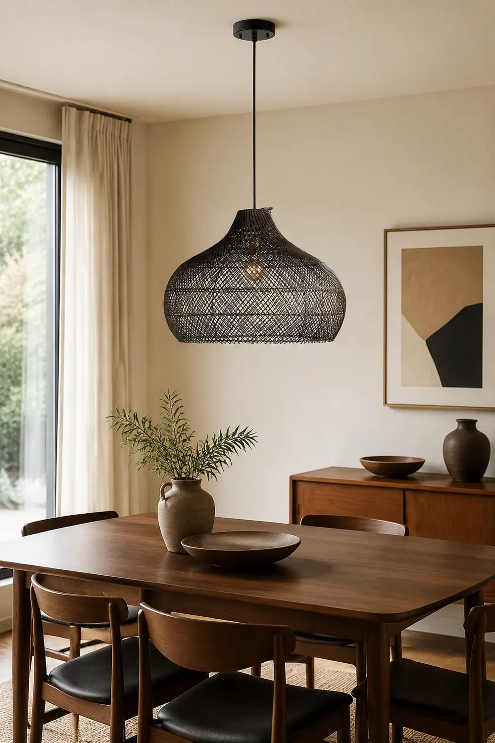 Modern Rattan Handwoven Island Pendant Light - Lumpaz
