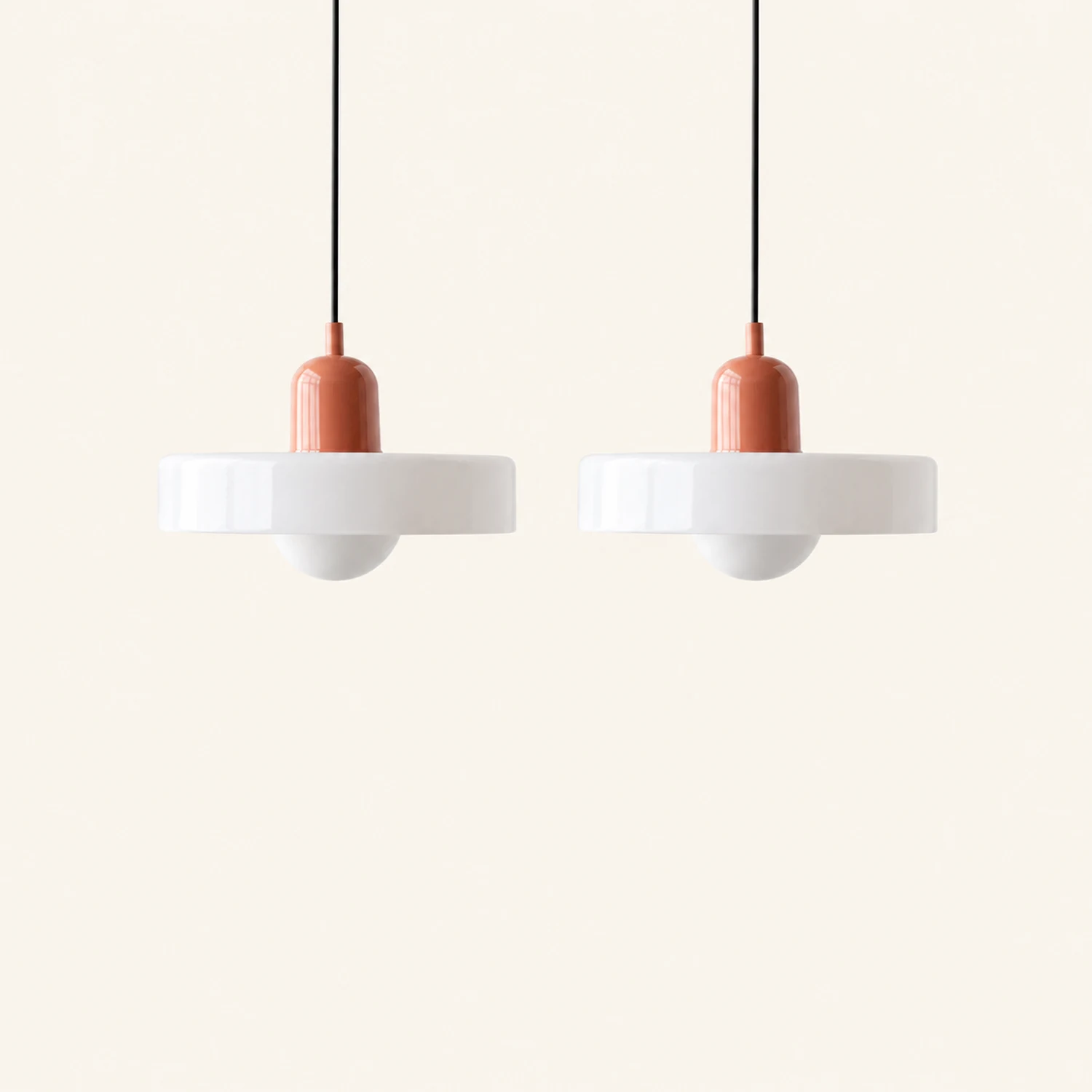 2 Heads Modern Bauhaus Glass Pendant Light - Lumpaz