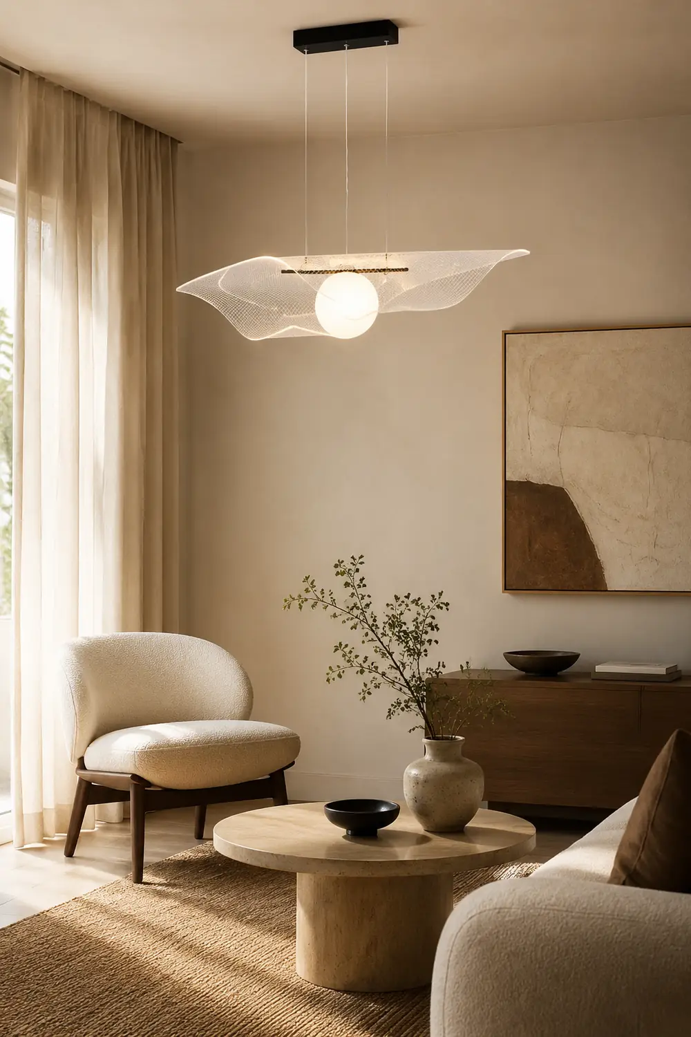 Modern Hat Shape Transparent Acrylic Pendant Light - Lumpaz
