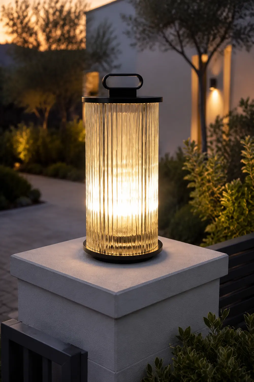 Orr Outdoor Solar Stehlampe, Metall&Glas, 33/60cm - Lumpaz