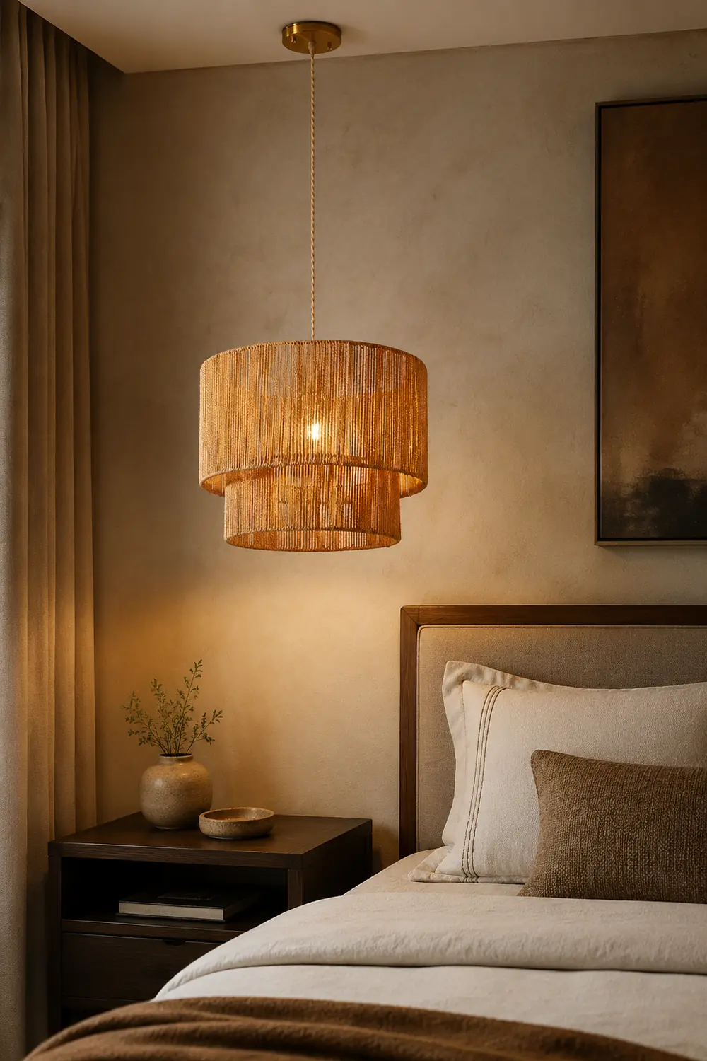 Retro Rope Woven Dining Room Pendant Light - Lumpaz