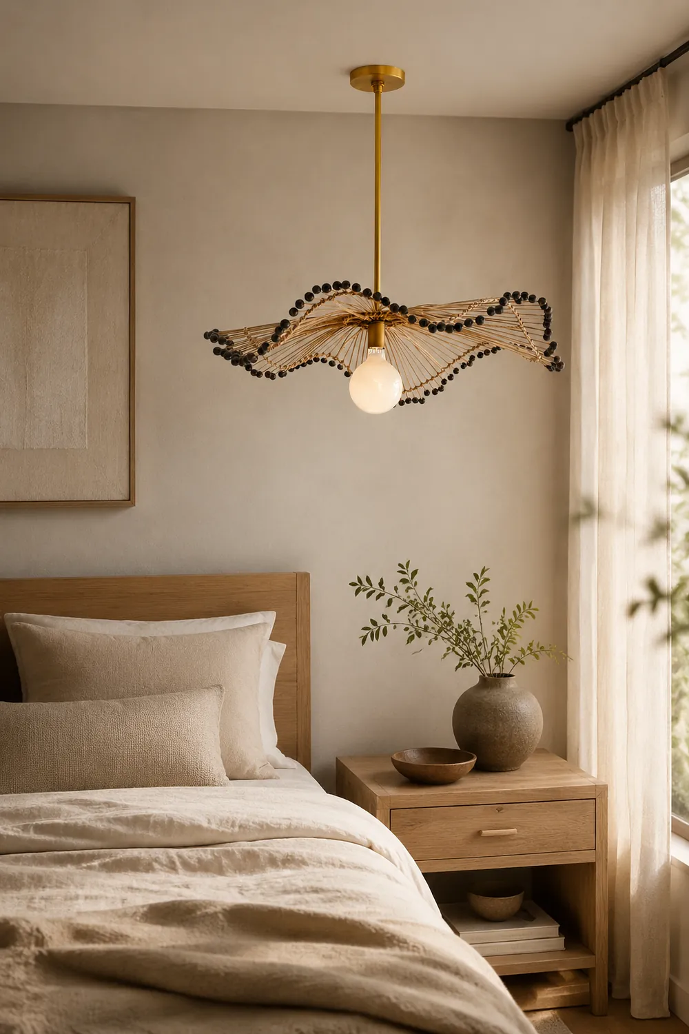 Modern Waverly Handwoven Rattan Pendant Light - Lumpaz