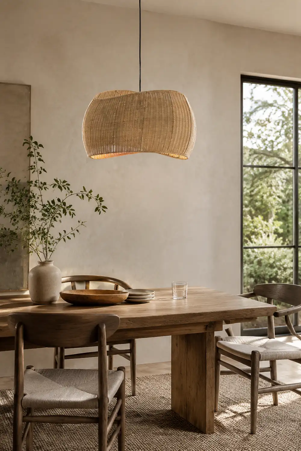 Natural Wicker Hanging Light Rattan Pendant Lampshade - Lumpaz