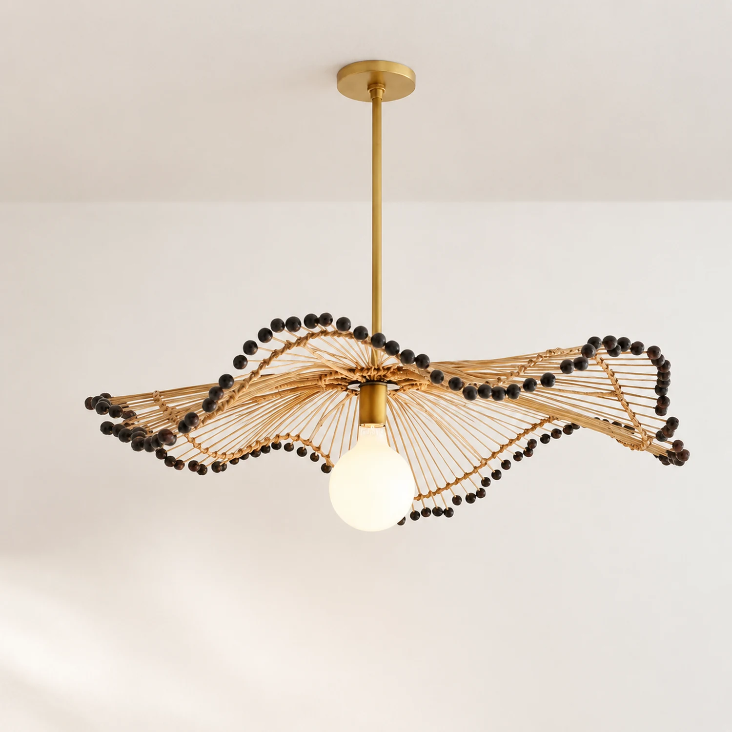 Modern Waverly Handwoven Rattan Pendant Light - Lumpaz