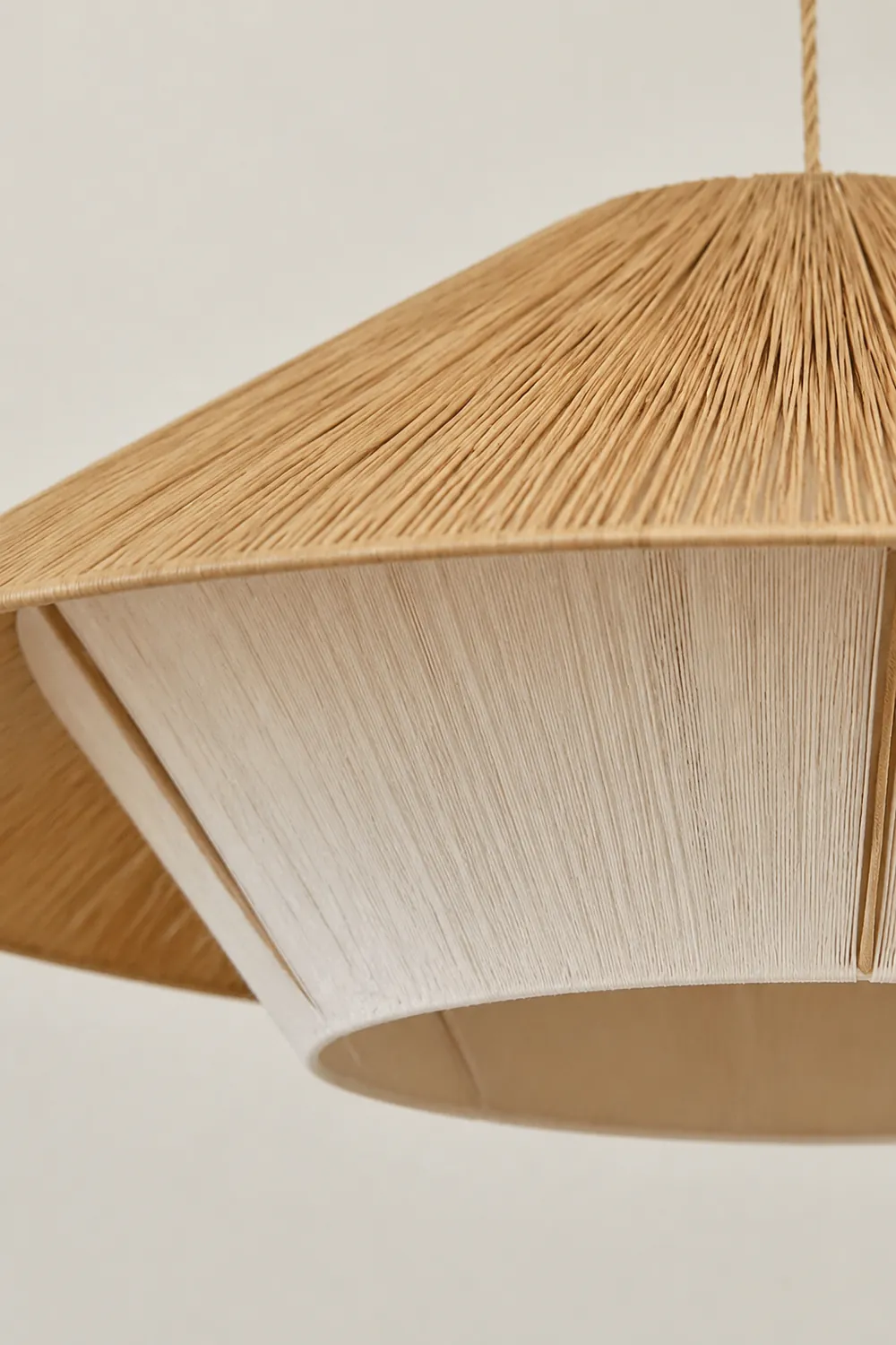 Retro Natural Fabric Hat Boho Pendant Light - Lumpaz