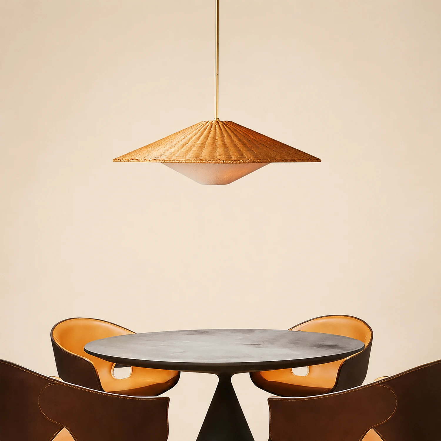 Retro Rattan Handwoven Zen Pendant Light - Lumpaz