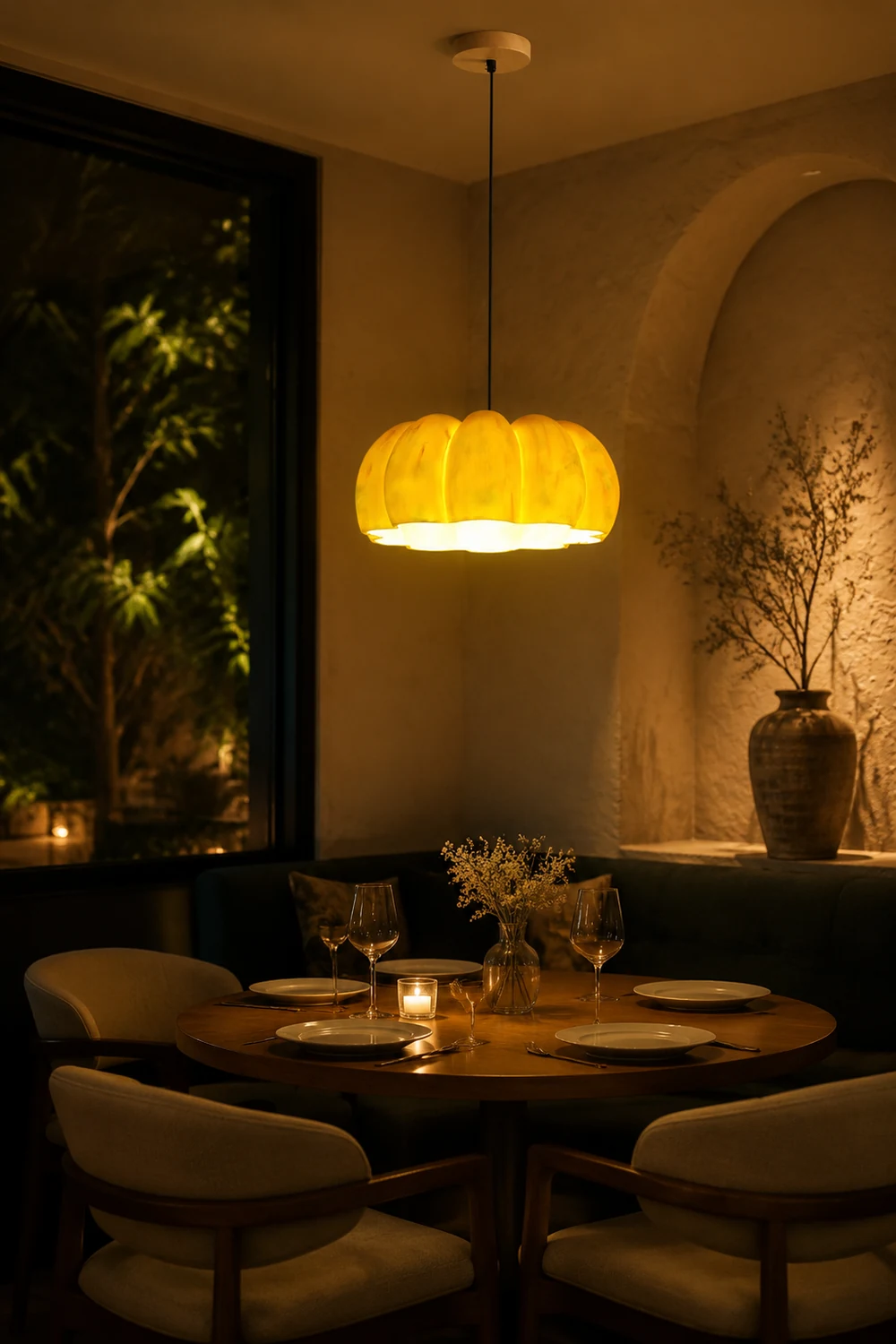 Eco-friendly Resin Pumpkin Pendant Light - Lumpaz