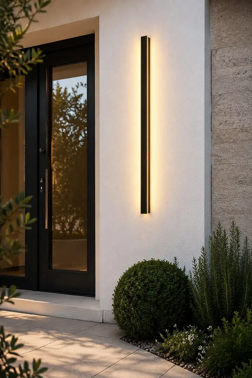 Minimalistische Wasserdichte LED Außen Wandleuchte Metall für Garten, Balkon - Lumpaz