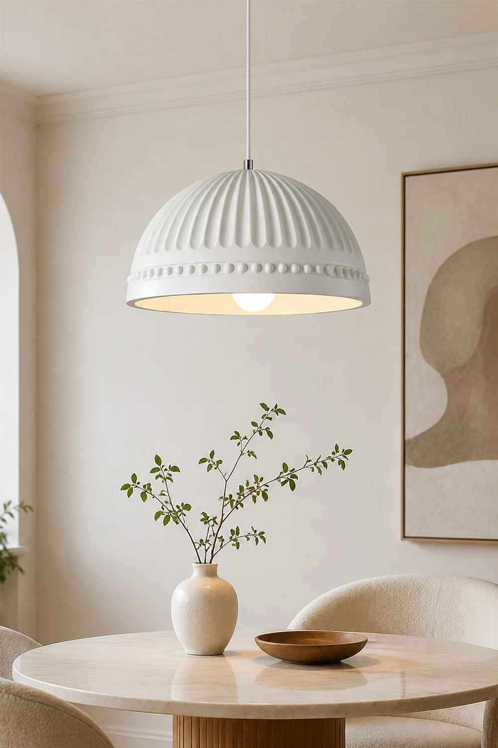 Cream Style Resin Creative Pendant Light - Lumpaz