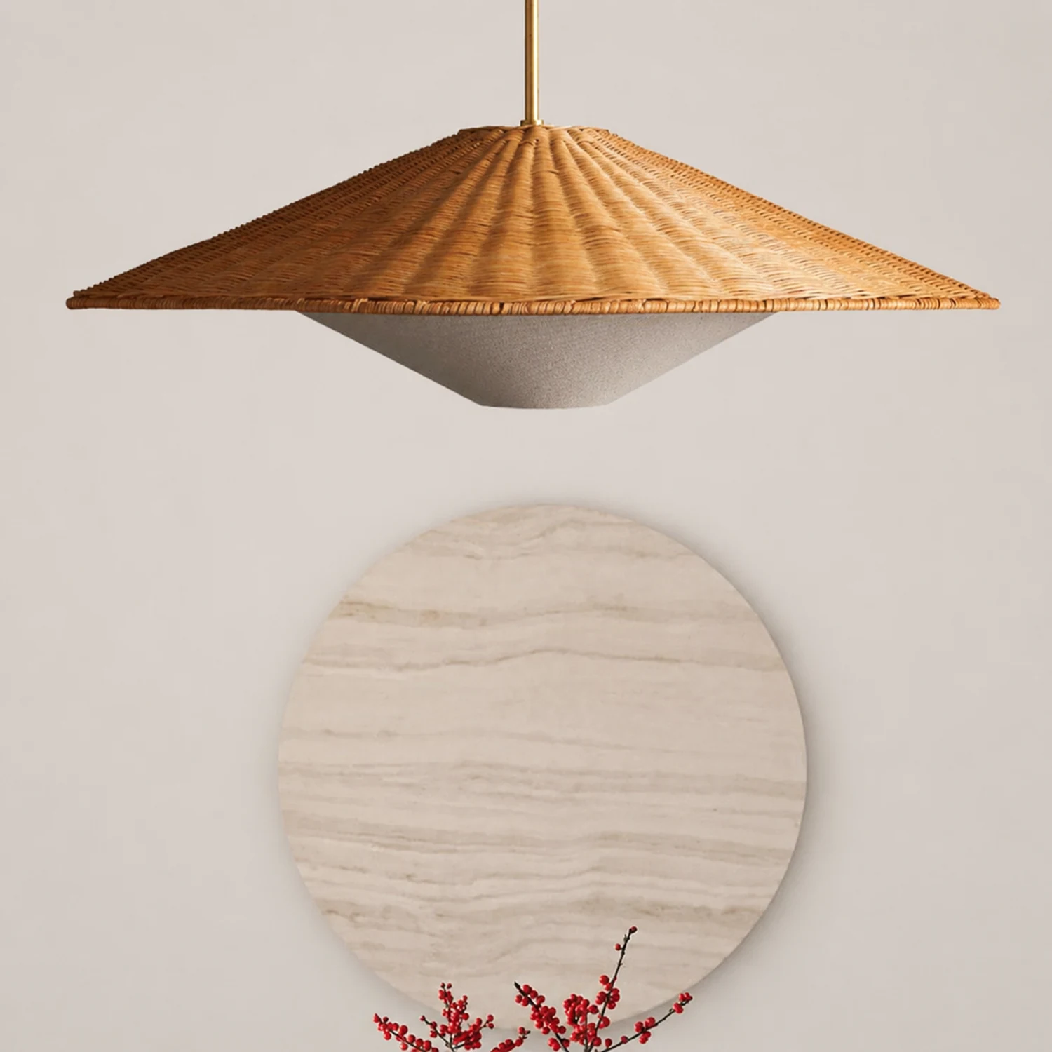 Retro Rattan Handwoven Zen Pendant Light - Lumpaz