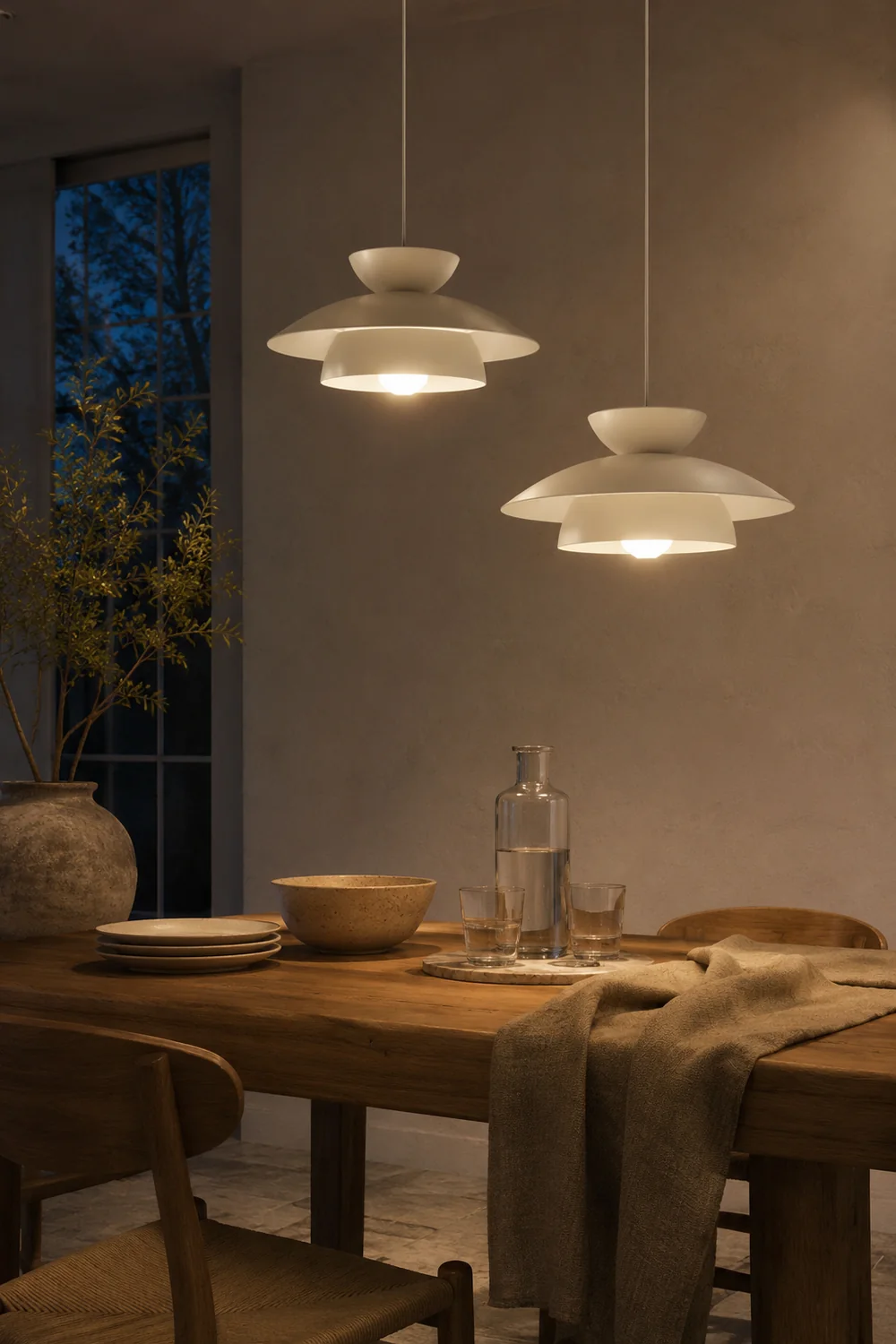 Modern Designer Style Round White Pendant Light - Lumpaz