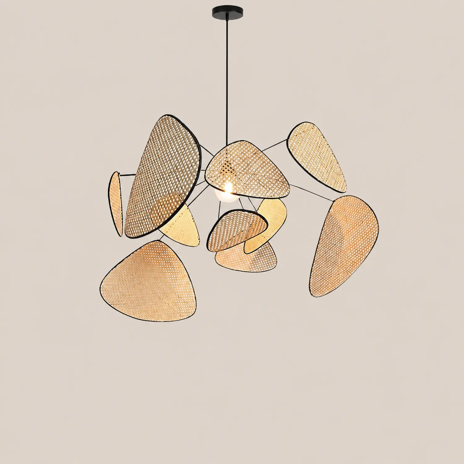 Modern Irregular Shape Rattan Kitchen Pendant Light - Lumpaz