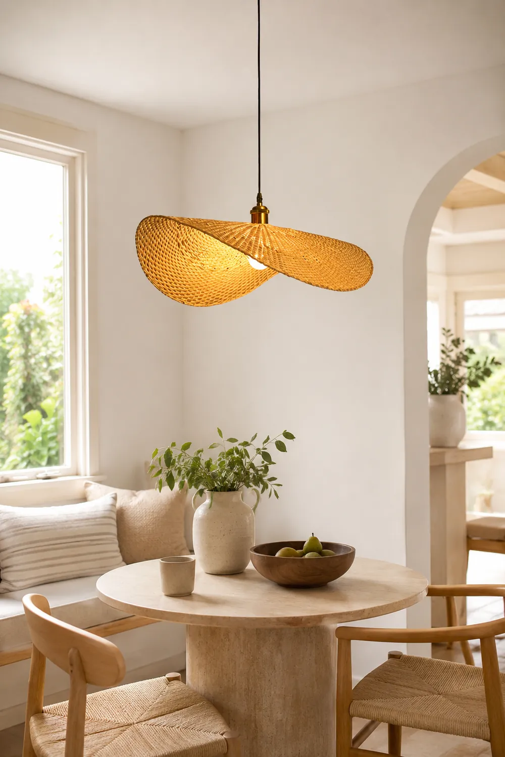 Handmade Natural Bamboo Wicker Pendant Lamp For Living Room - Lumpaz