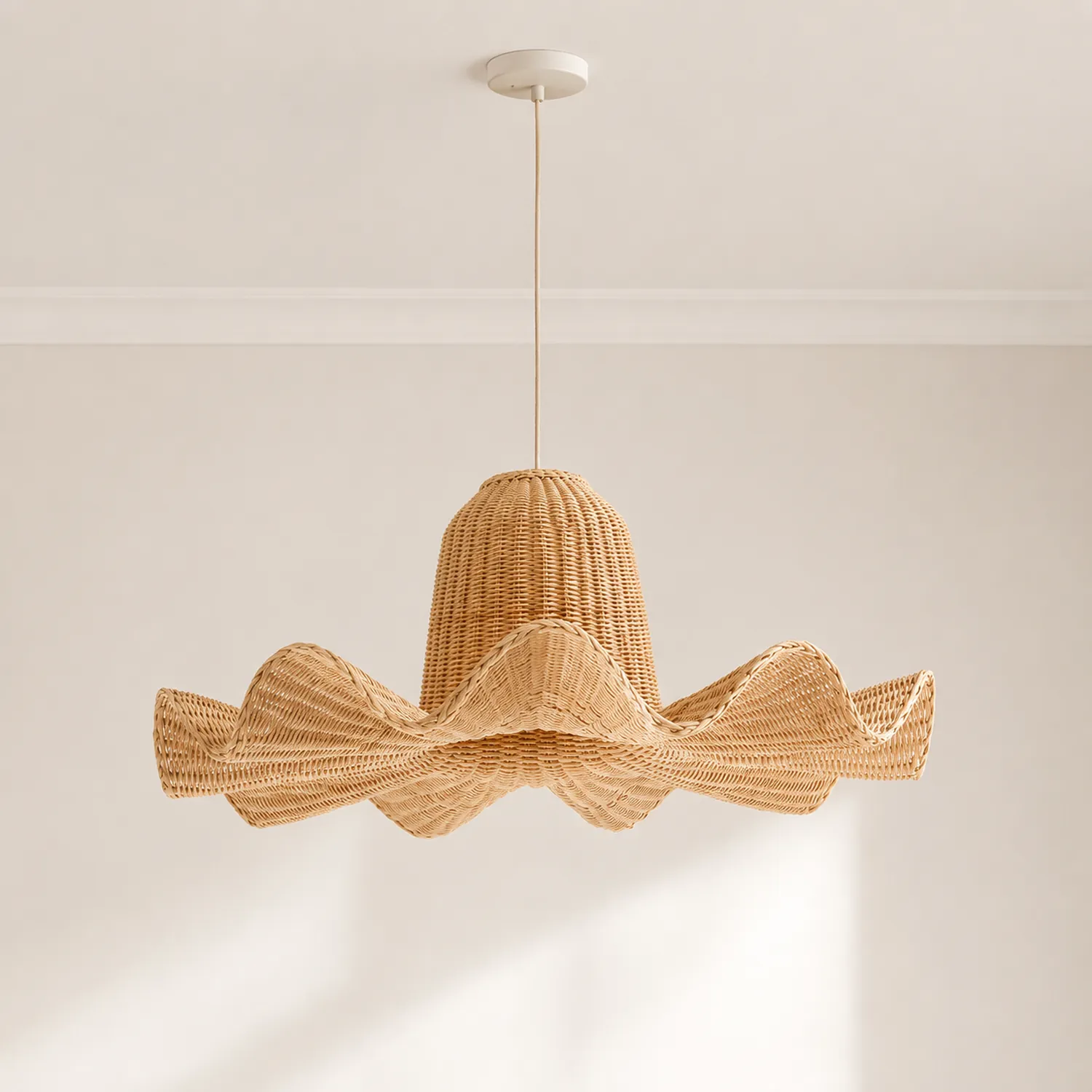 Vogue Rattan Dome Large Handwoven Pendant Light - Lumpaz