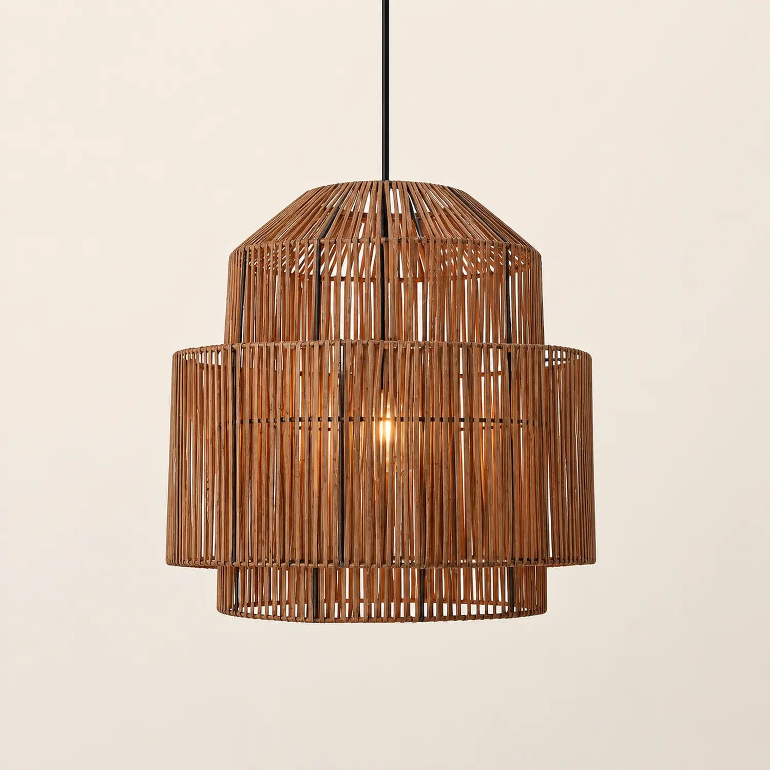 Handwoven Rattan Modern Pendant Lighting For Kitchen Island - Lumpaz