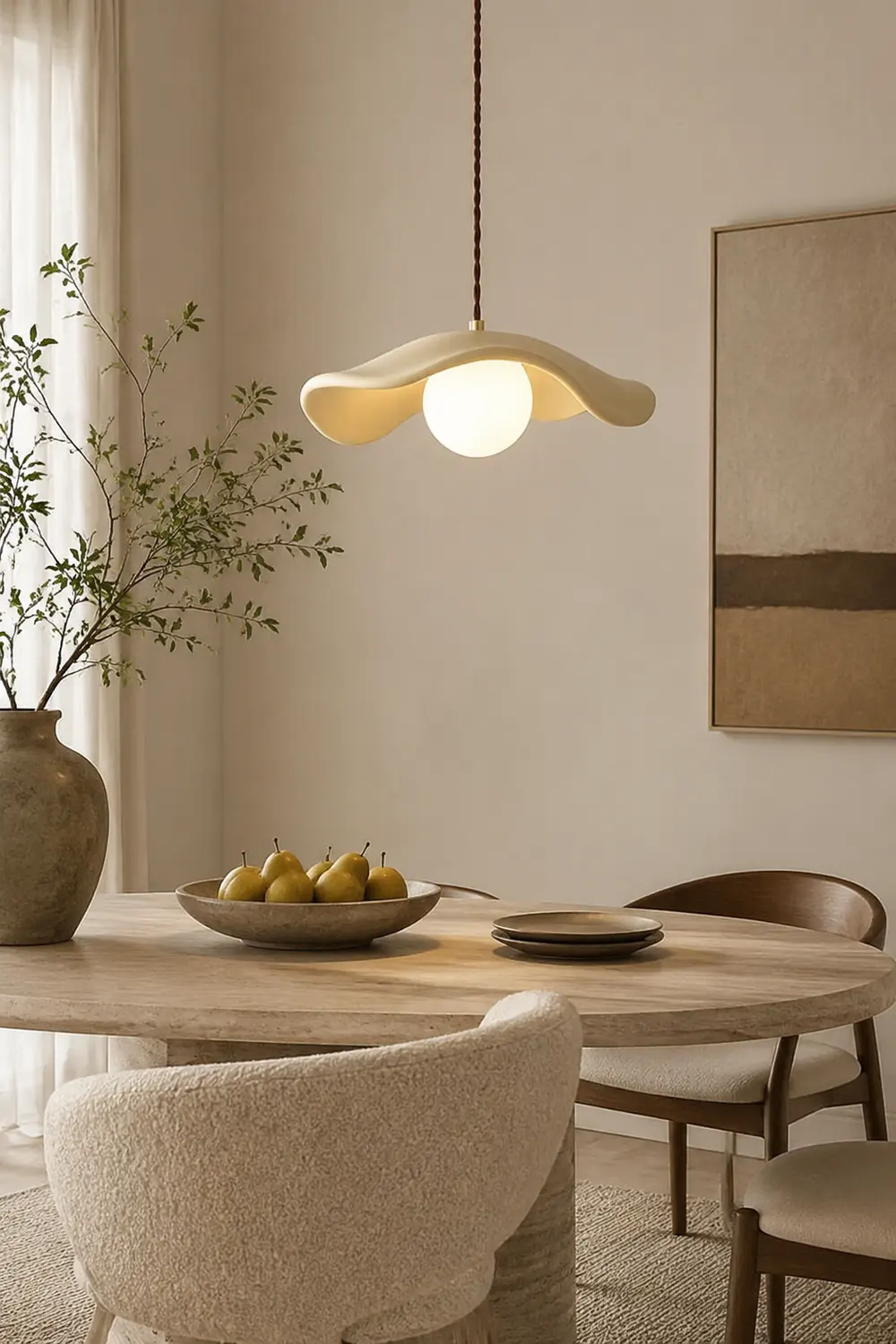 Modern Style Hat Shade Wabi-Sabi Pendant Light - Lumpaz