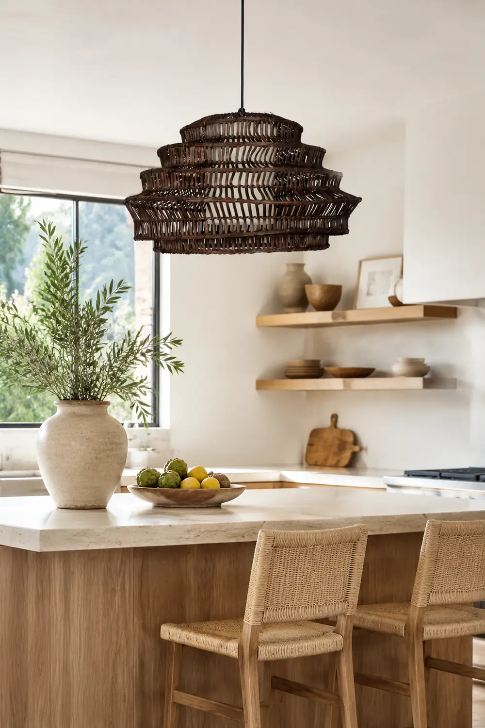 Modern Rattan Cage Pendant Light - Lumpaz