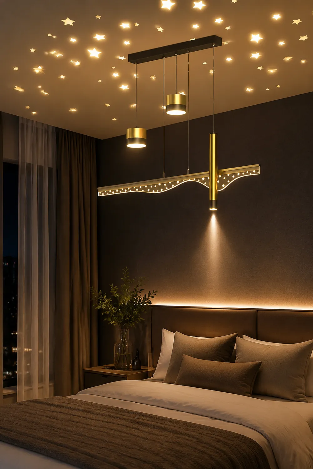 Moderne LED Kronleuchter Sternenhimmel Pendelleuchte für Esszimmer & Restaurant - Lumpaz