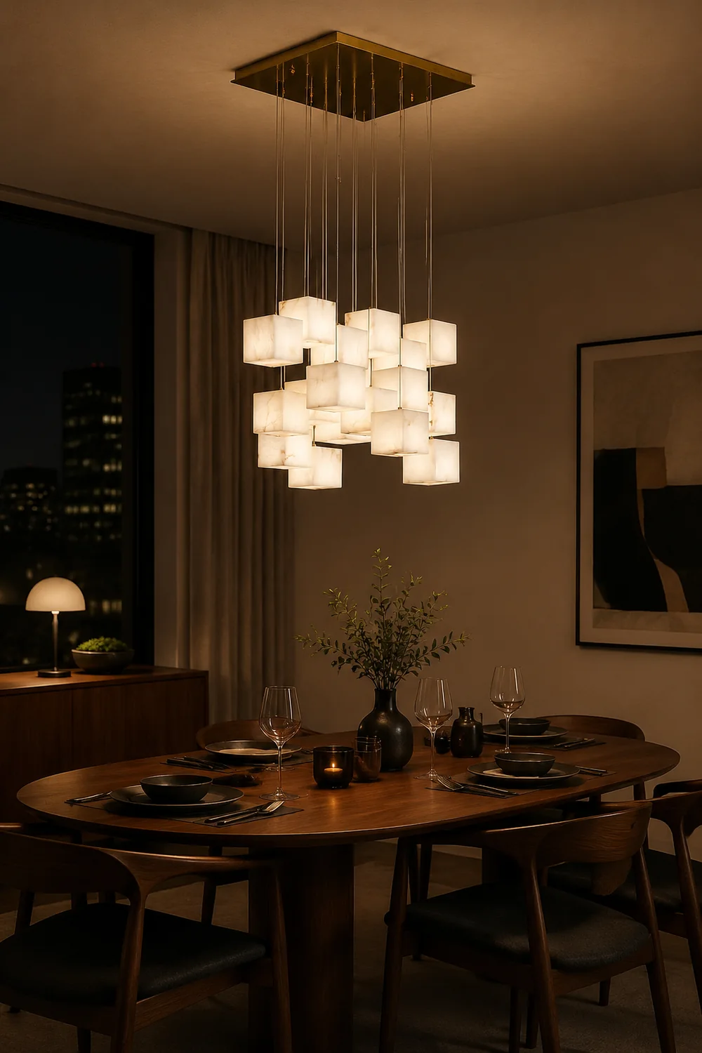 Modern Artistic Geometric Shape Elegant Hanging Light Fixture - Lumpaz