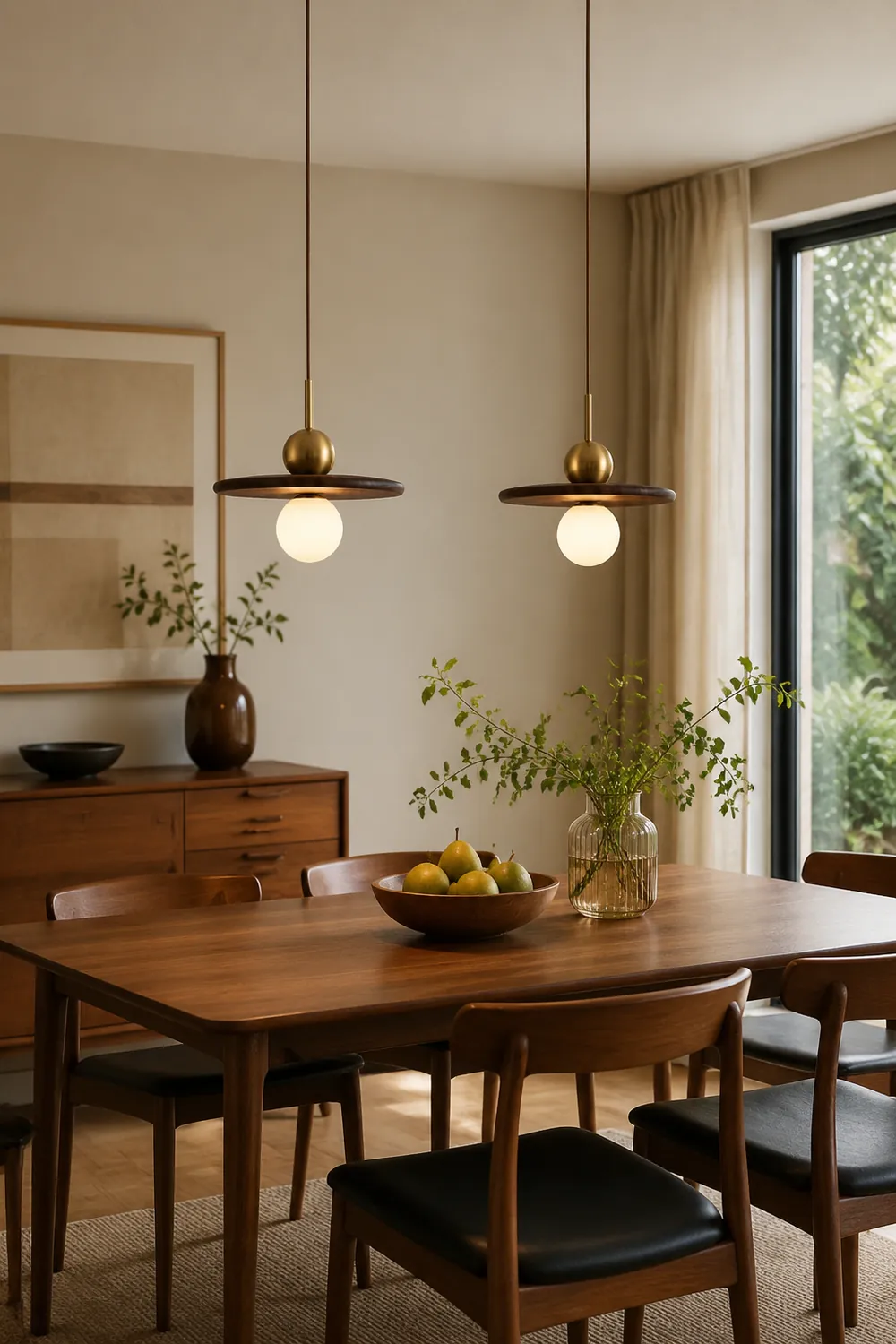 Flying Saucer Walnut Pendant Light - Lumpaz