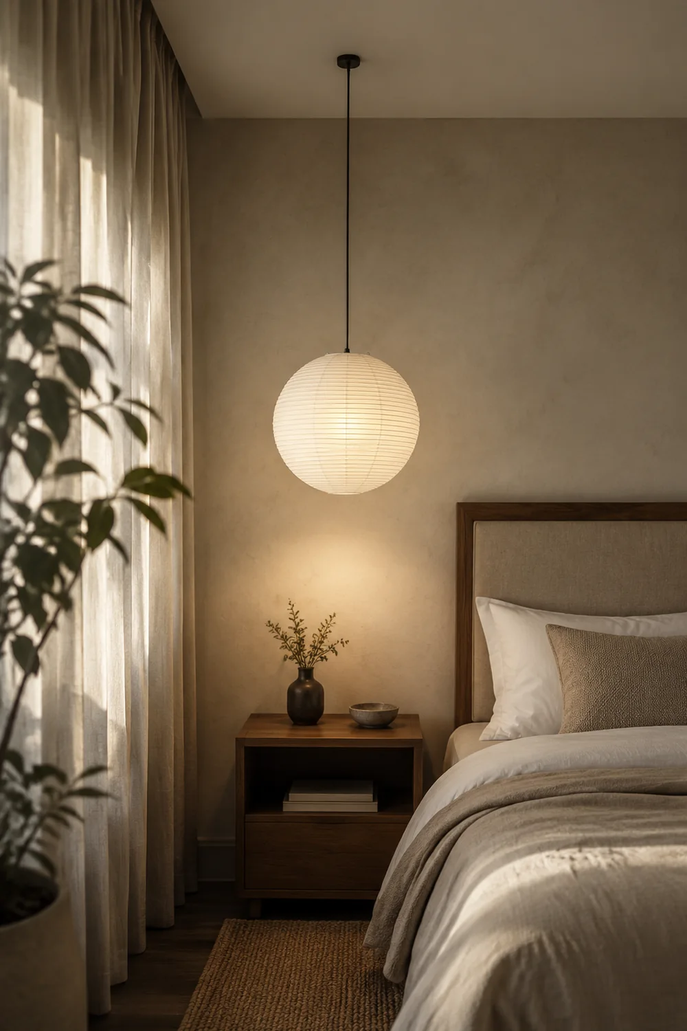 Vintage White Paper Pendant Lighting - Lumpaz