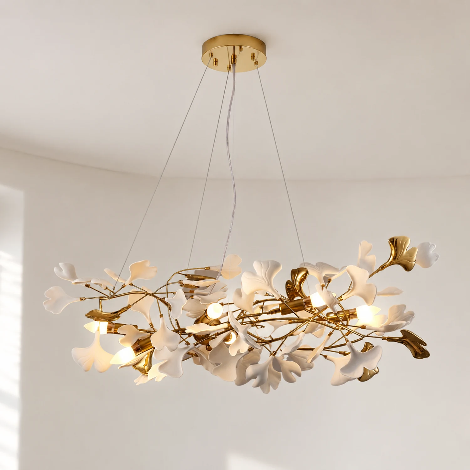Ophelia Kronleuchter Art Déco-Designs für Foyer, Ginkoblätter Kronleuchter - Lumpaz