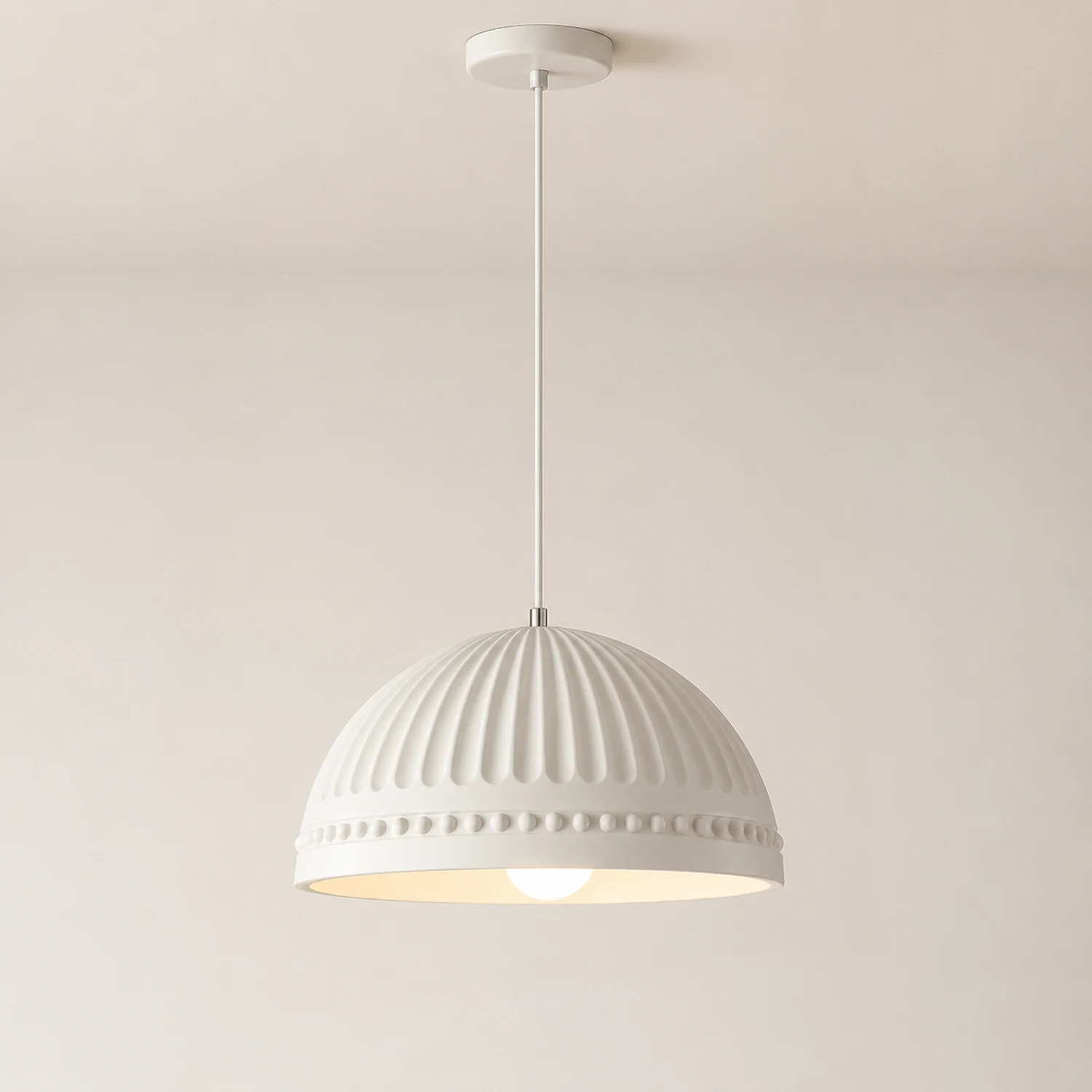 Cream Style Resin Creative Pendant Light - Lumpaz