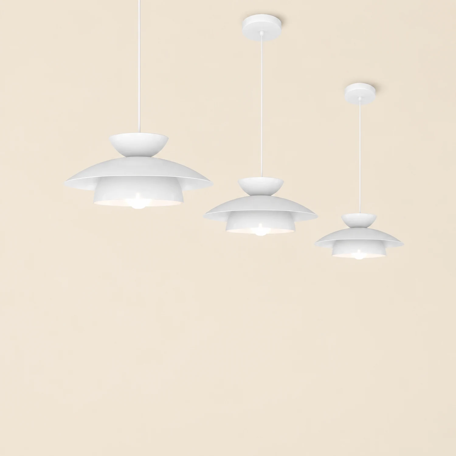 Modern Designer Style Round White Pendant Light - Lumpaz