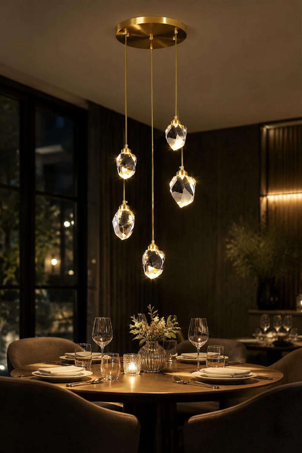 Creative Modern Crystal Gold Raindrop Chandelier - Lumpaz