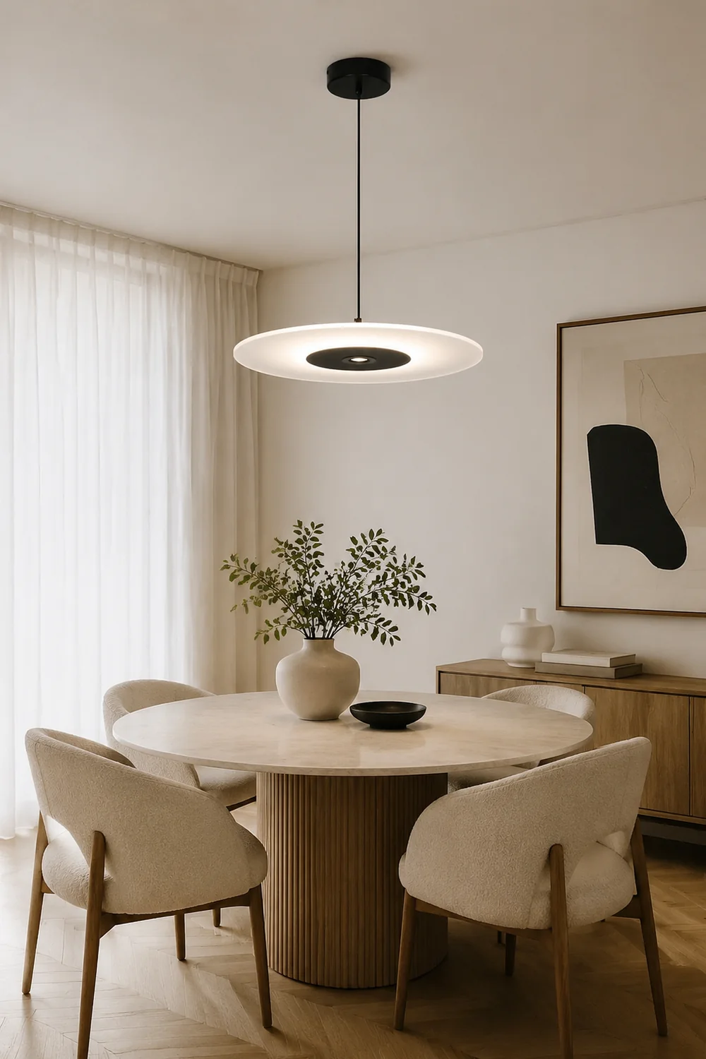 Nordic LED Flat Pendant Light For Dining Room - Lumpaz