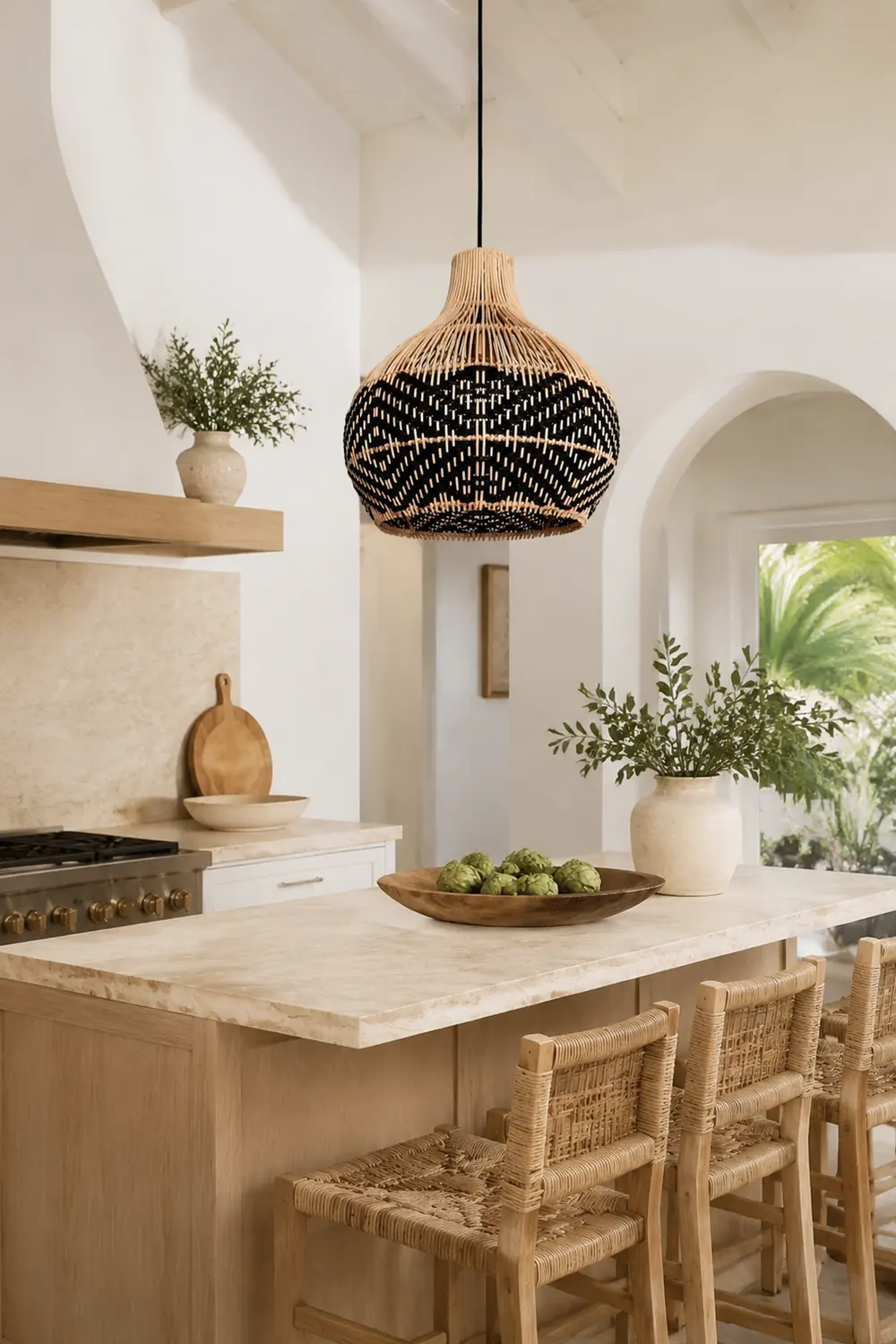 Vintage Ratten Handwoven Pendant Light - Lumpaz