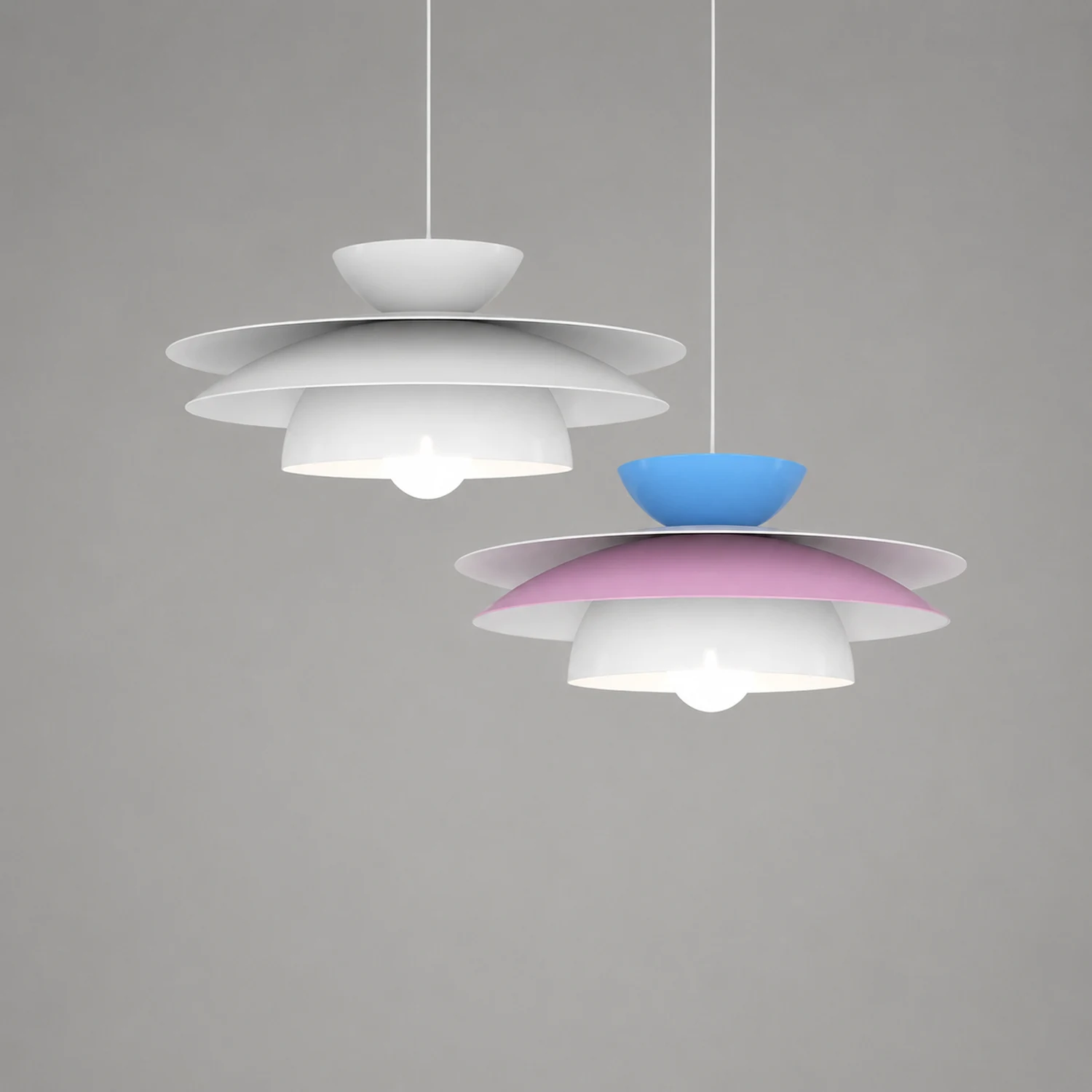 Modern Designer Style Round White Pendant Light - Lumpaz