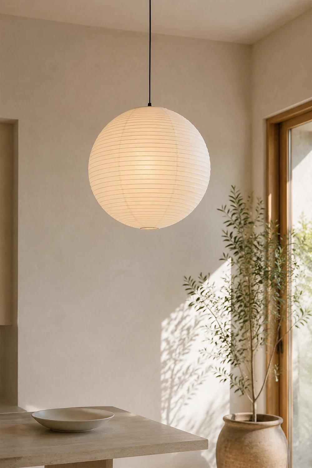 Vintage White Paper Pendant Lighting - Lumpaz