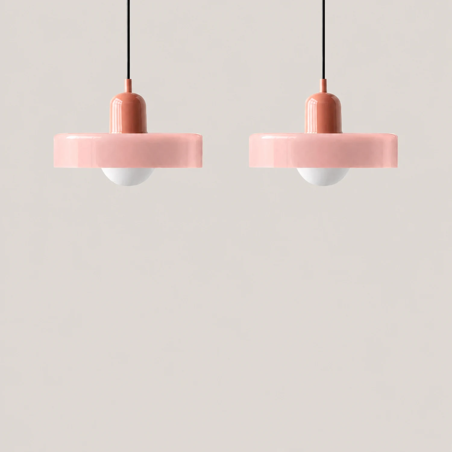 2 Heads Modern Bauhaus Glass Pendant Light - Lumpaz