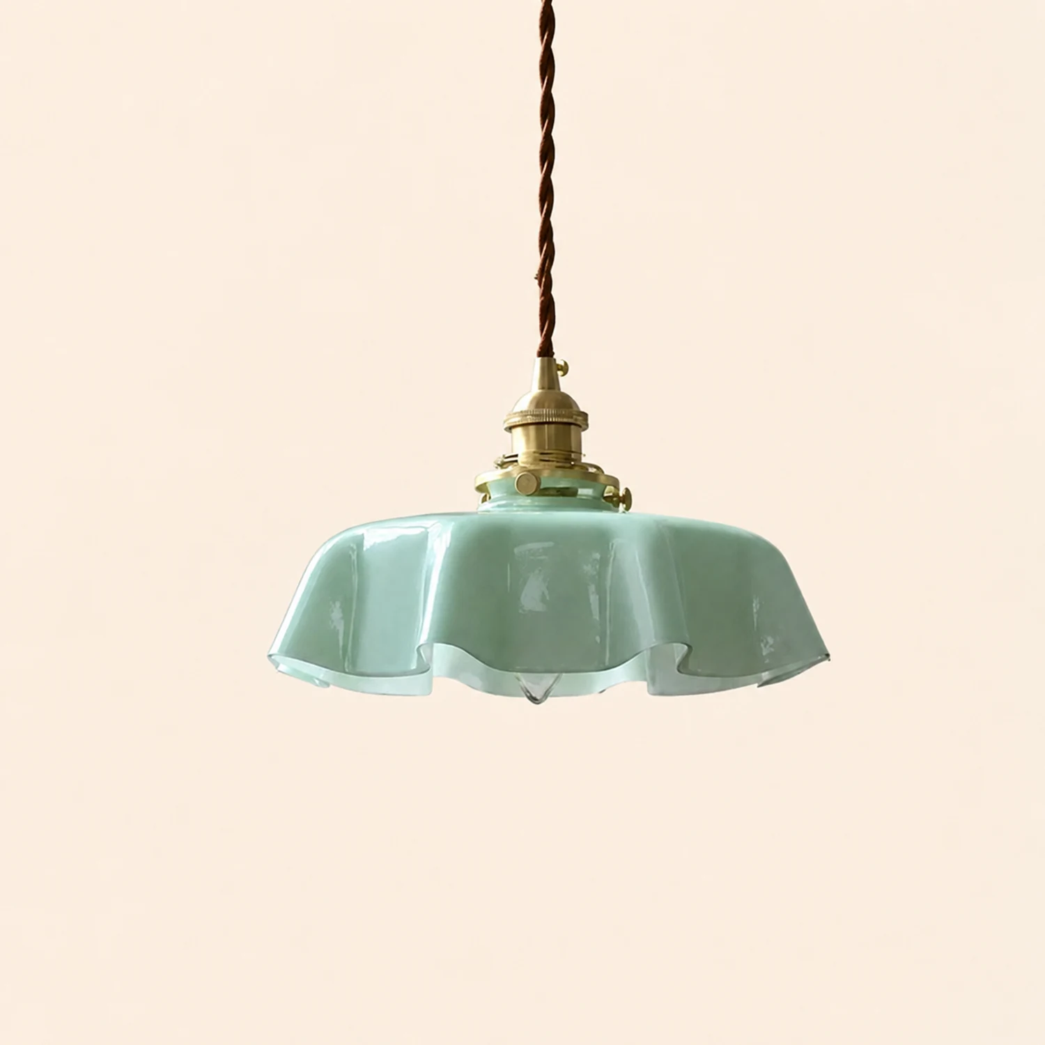 Modern Romantic Small Glass Ribbon Edge Pendant Light For Living Room - Lumpaz