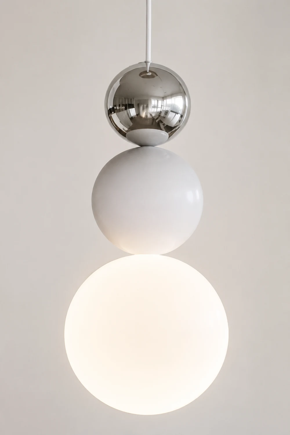 Modern White Glass Hanging Pendant Light - Lumpaz