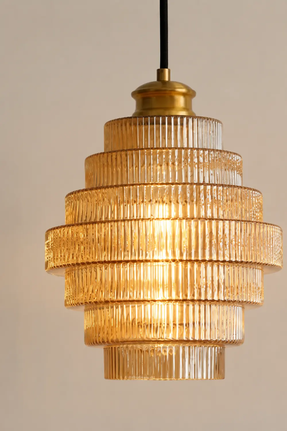 Bottle Shaped Brass Glass Pendant Light - Lumpaz