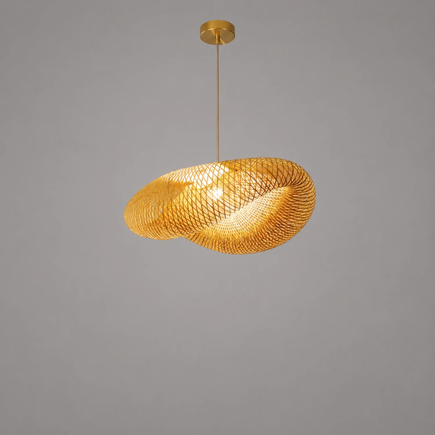 Modern Bamboo Kitchen Island Pendant Light - Lumpaz