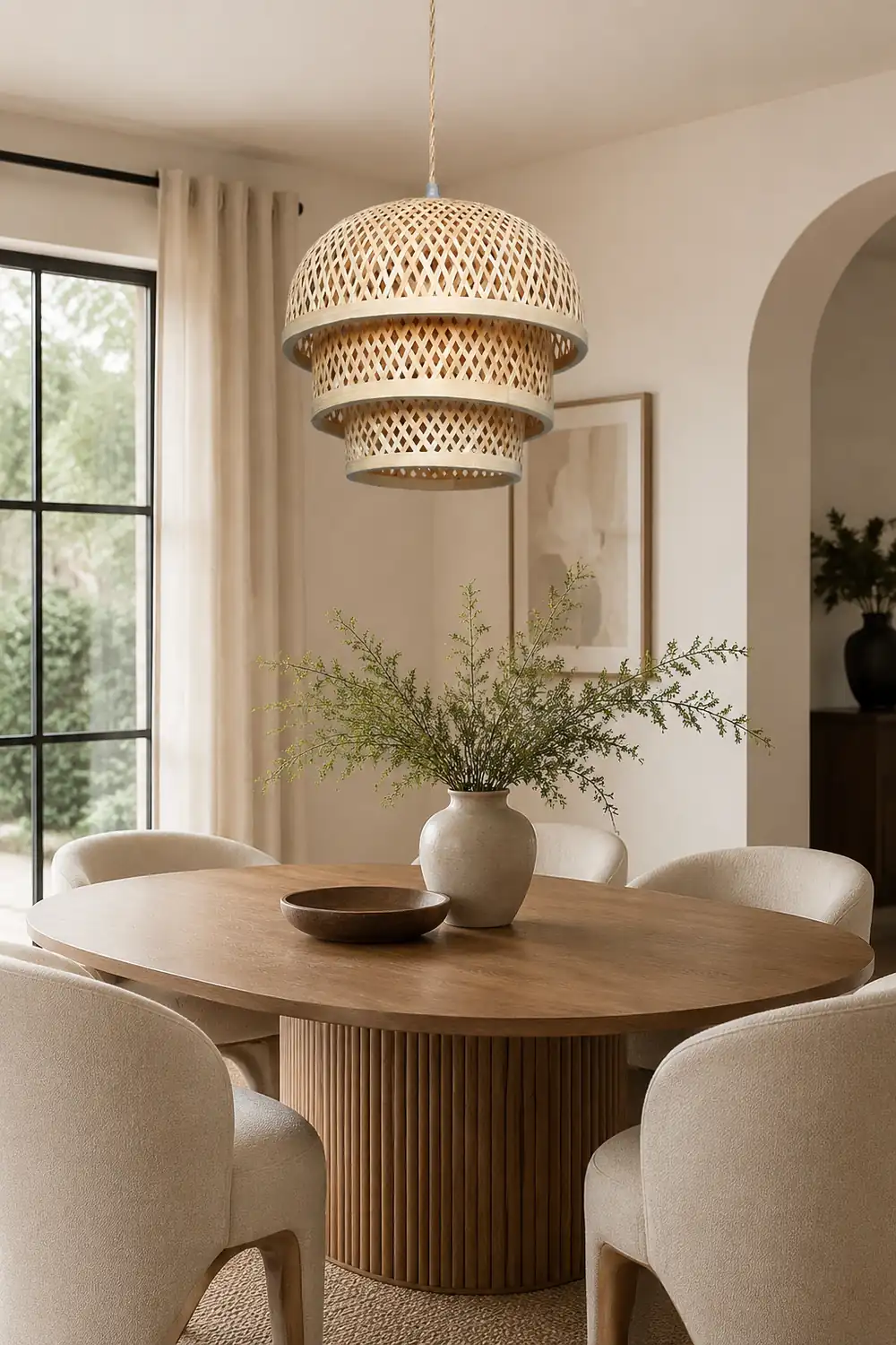 Bamboo Natural Basket Island Pendant Light - Lumpaz