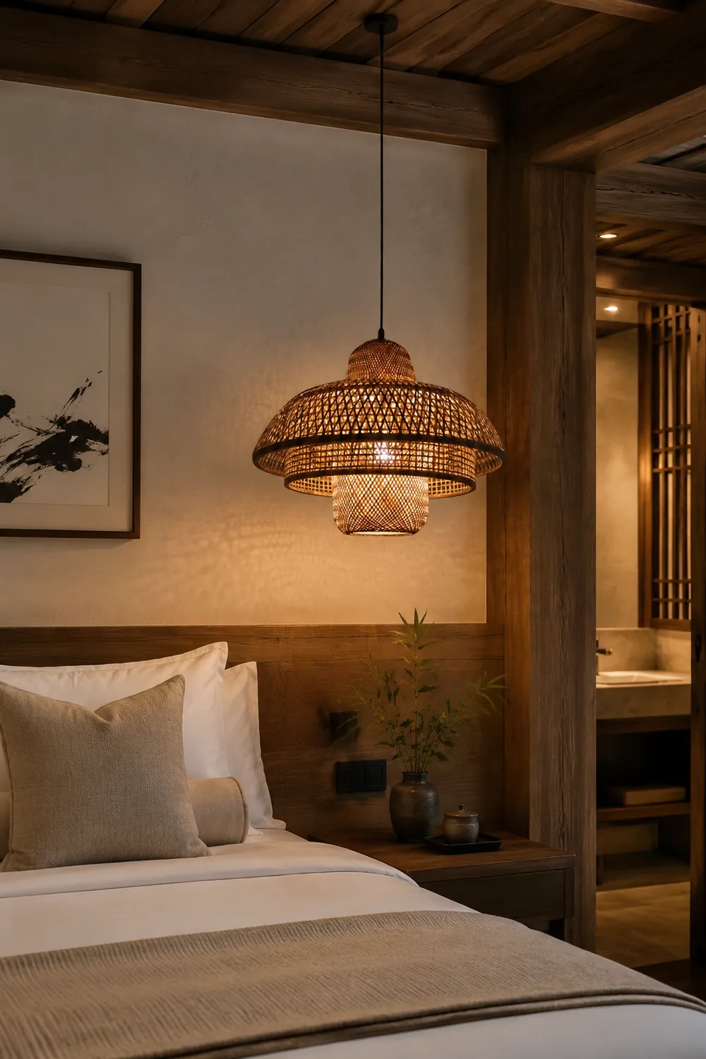 Modern Rattan Dome Latern Pendant Light For Living Room - Lumpaz