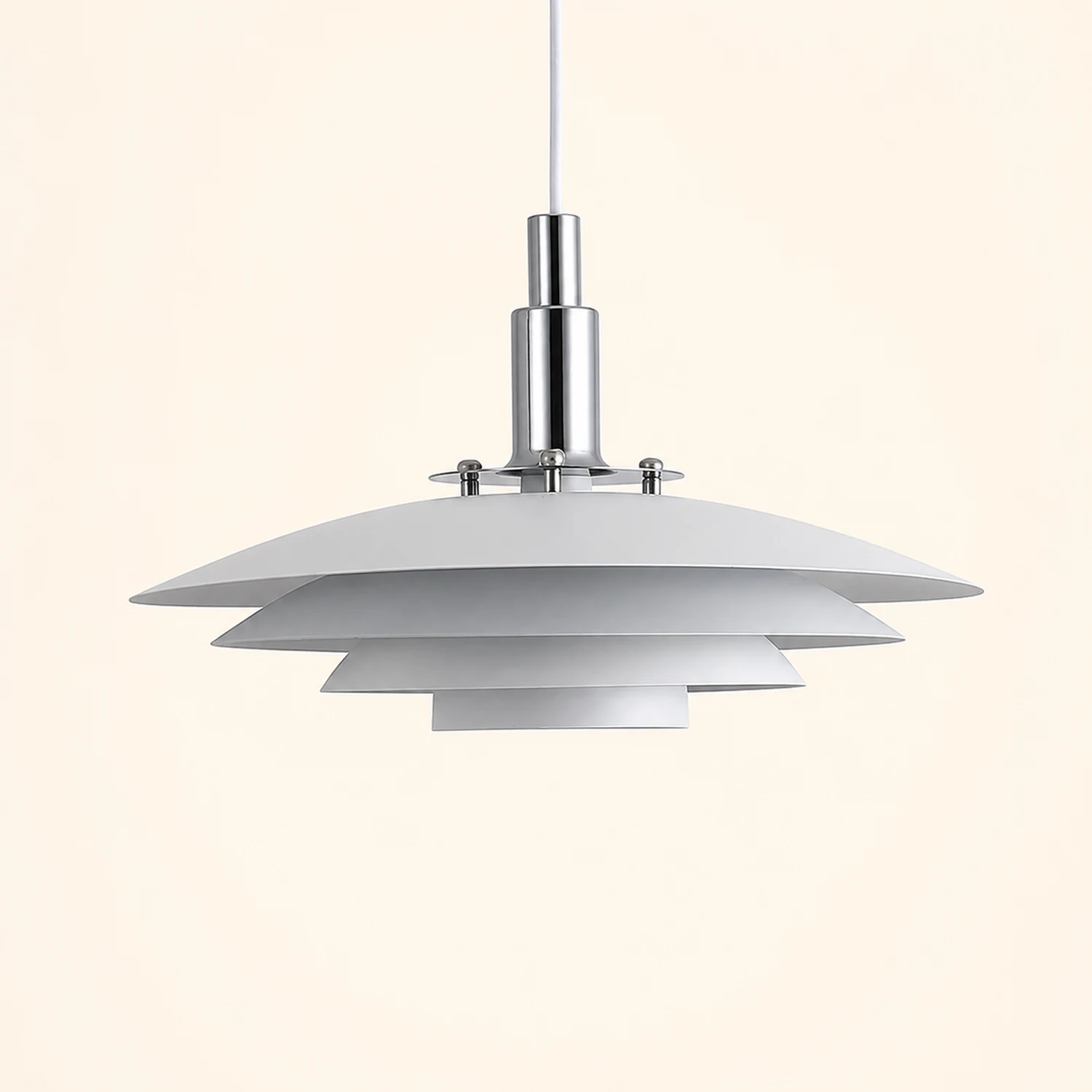 Modern White Iron Hanging Pendant Light - Lumpaz