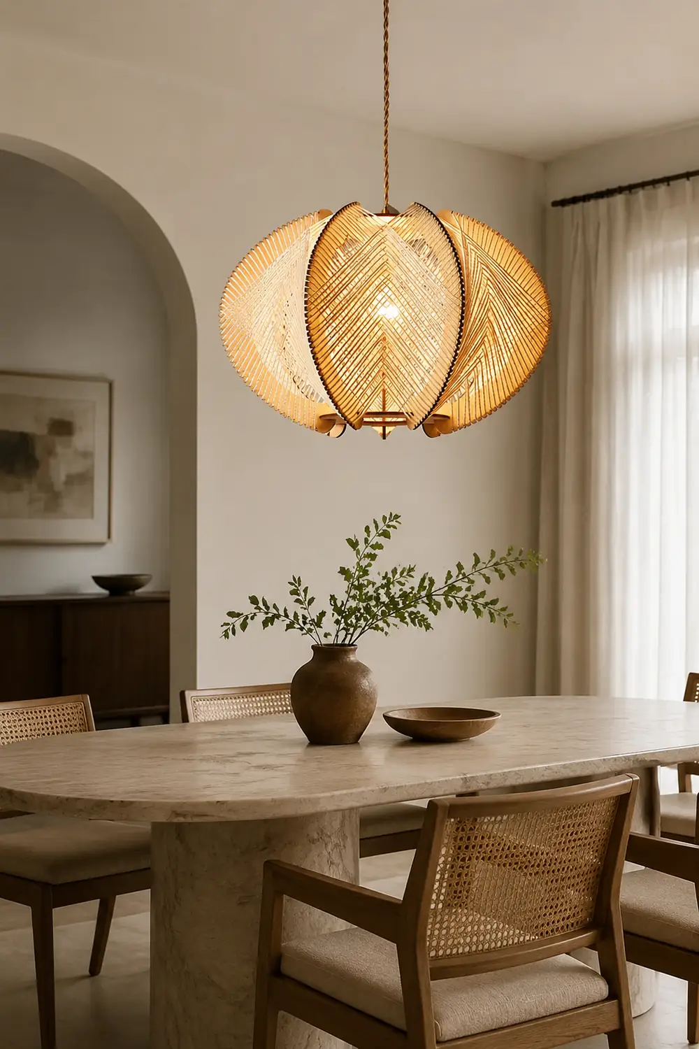Retro Wooden Pendant Light Irregular Living Room Lamp - Lumpaz