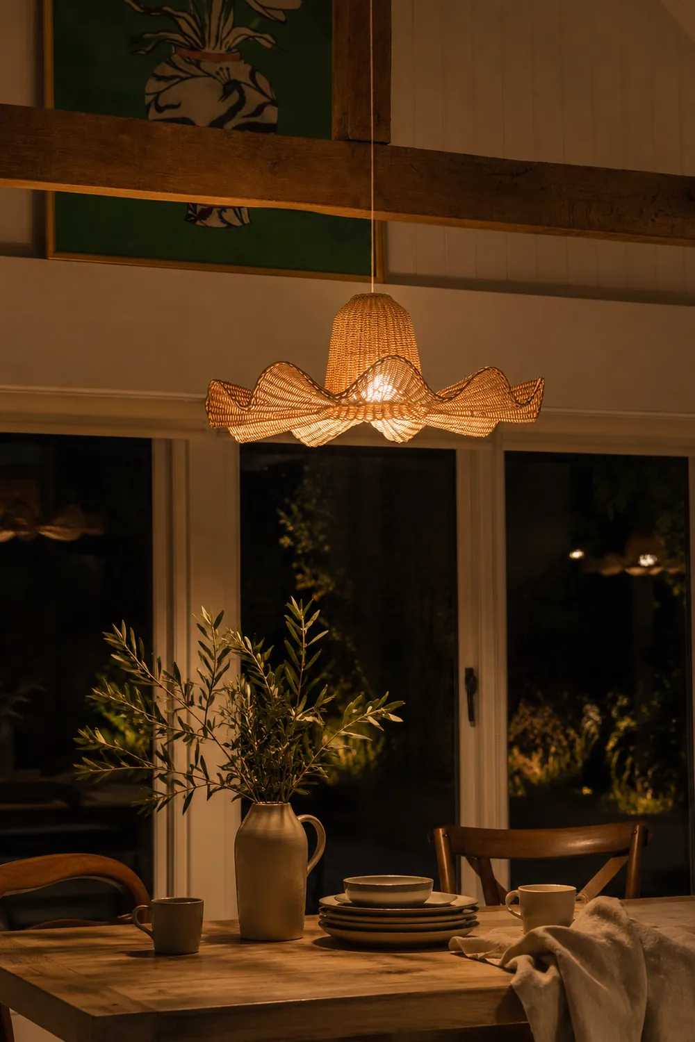 Vogue Rattan Dome Large Handwoven Pendant Light - Lumpaz