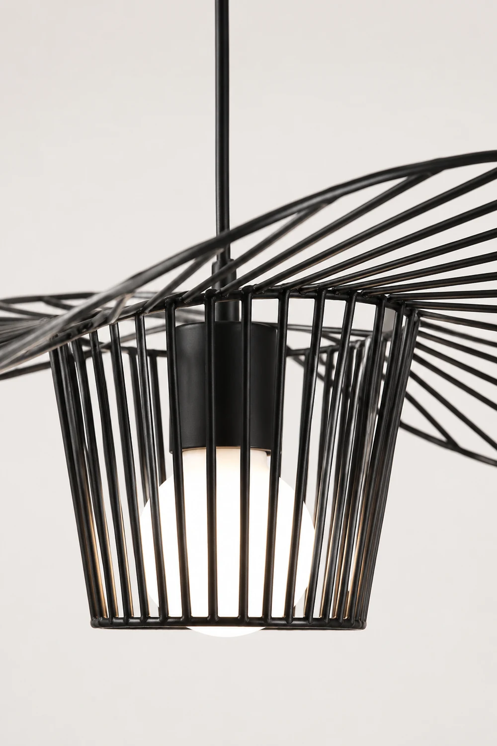 Modern Iron Cage Pendant Light For Living Room - Lumpaz
